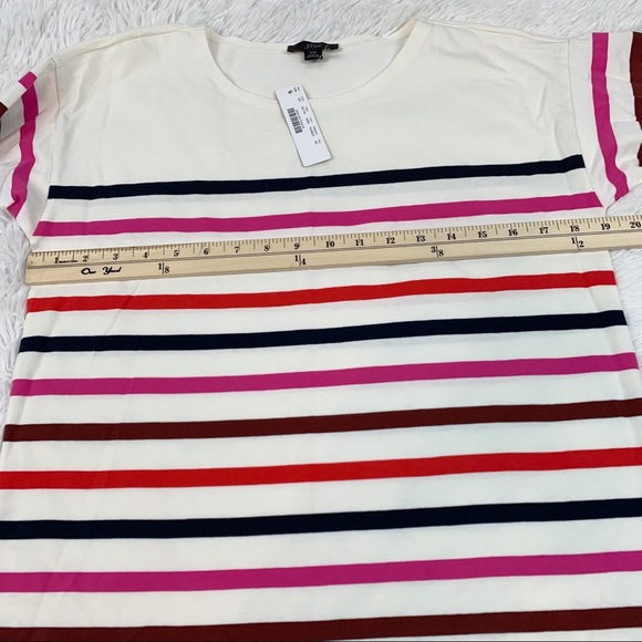 J Crew long sleeve striped boat neck tunic top multicolor cotton - Picture 3 of 7